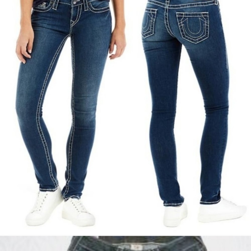 True Religion low rise dark wash skinny jeans